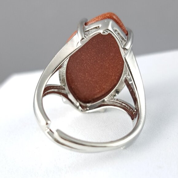 Marquise Sunstone Adjustable Ring - Picture 3 of 4